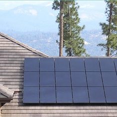 solar panels on a house roof