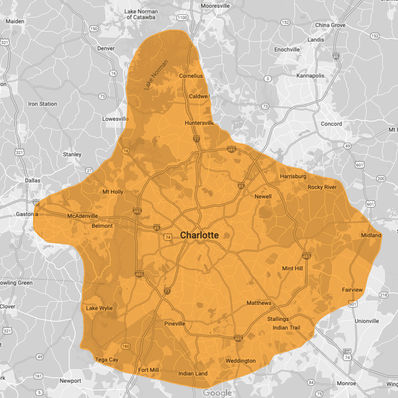 Areas Served Map