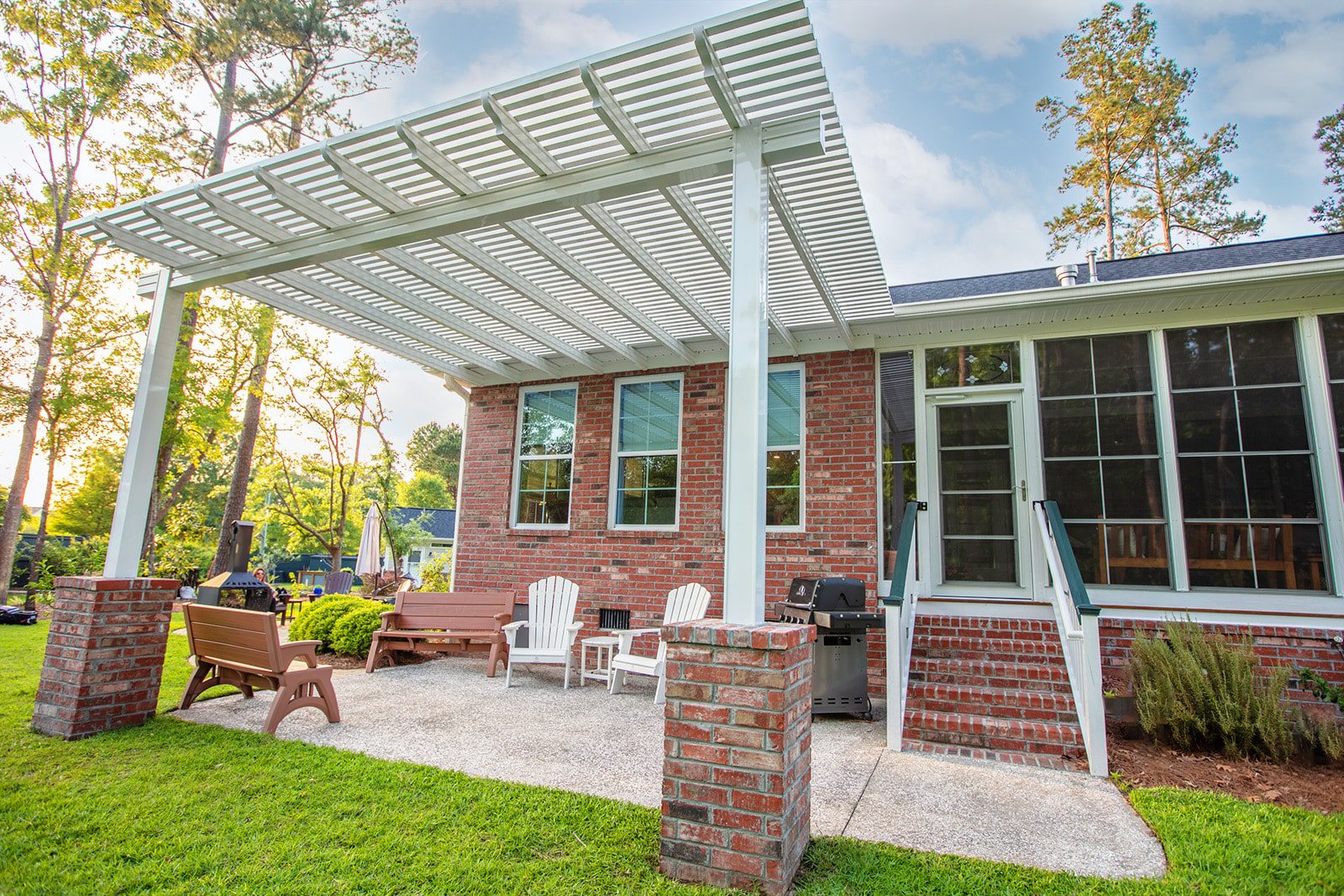 white renaissance patio cover