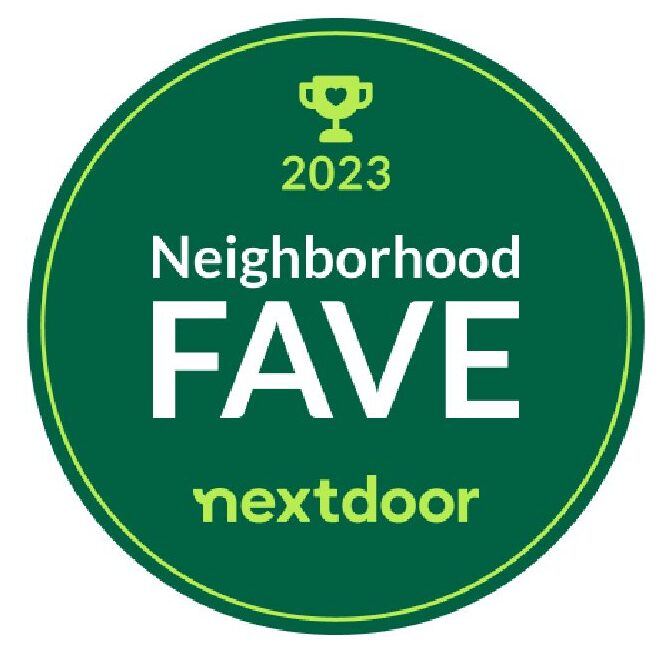 Badge awarded to SHS Pros for Neighborhood Fav by Nextdoor