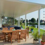 Pretty open-air patio with cover