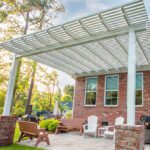 Pergola with brick foundations