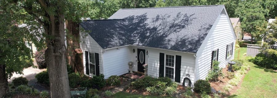 White siding on the side of a home 